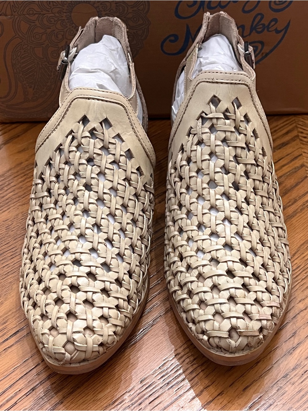 Naughty Monkey Woven Cutout Ankle Boots - Tan - Picture 3 of 6
